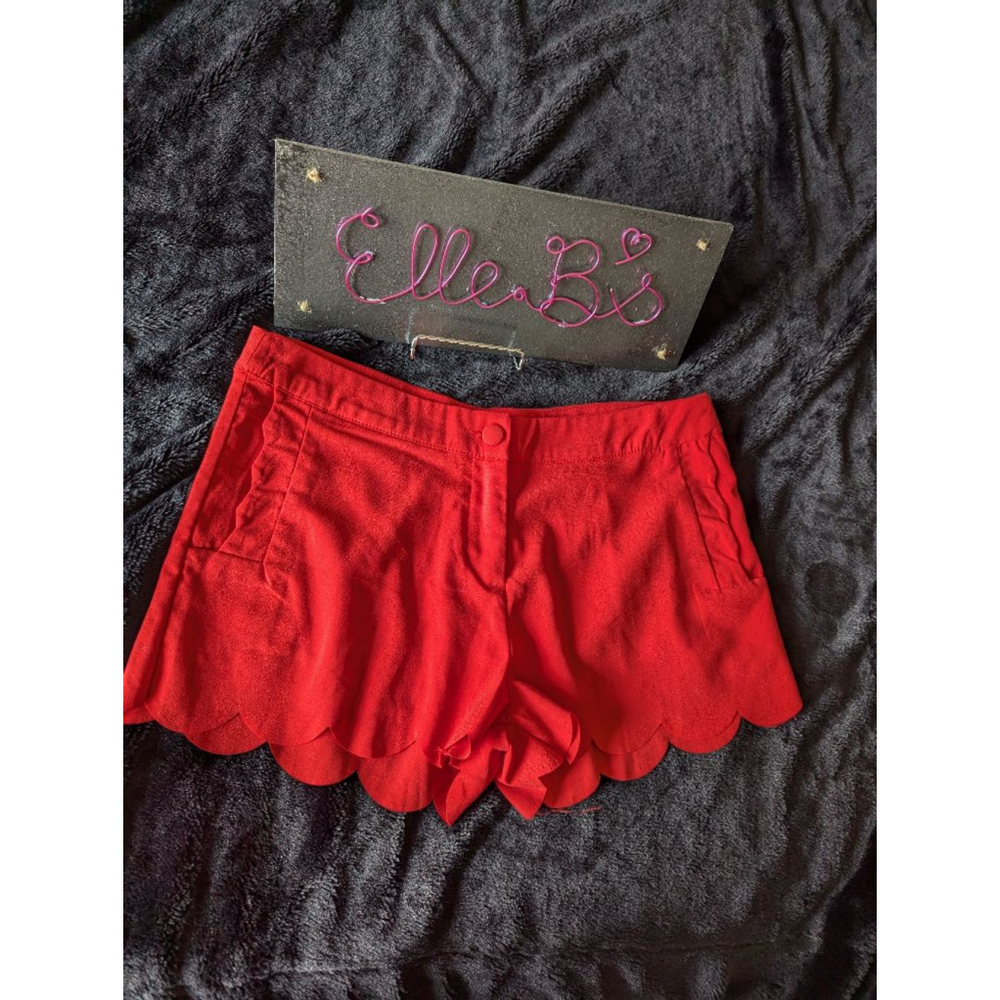 EUC Jun & Ivy Red/ Orange Scallop Shorts S